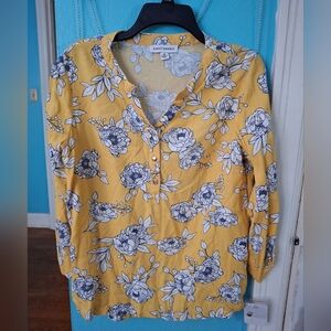 Emily Daniels Women's M Tunic Top NWT Yellow & Blue